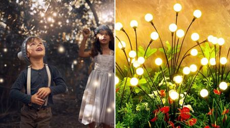 Amazon Has a Great Deal on Solar Garden Lights That Look Like a Cluster of Fireflies at Night