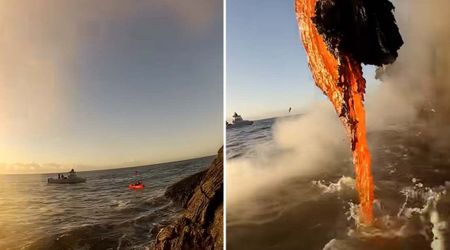 Incredible Footage Shows What Happens When Hot Lava Meets the Cool Waters of the Ocean