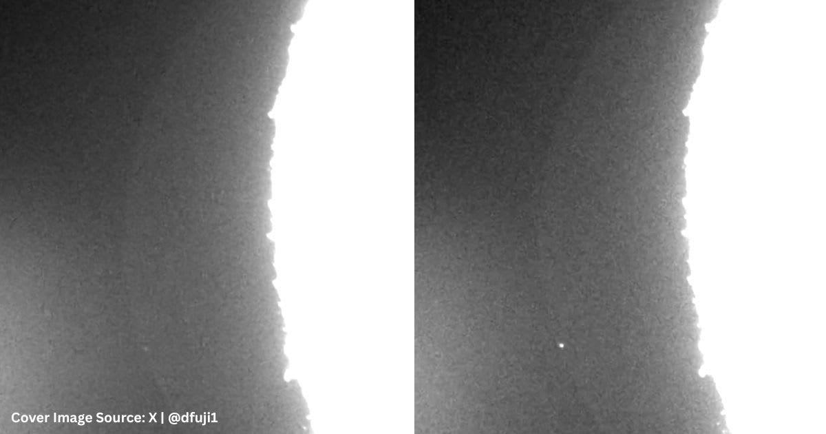 Screenshot of a meteor hitting the moon. (Cover Image Source: X | @dfuji1)