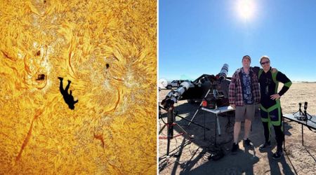 First-of-Its-Kind Photograph Shows Silhouette of a Skydiver Perfectly Aligned With Sun’s Fiery Surface