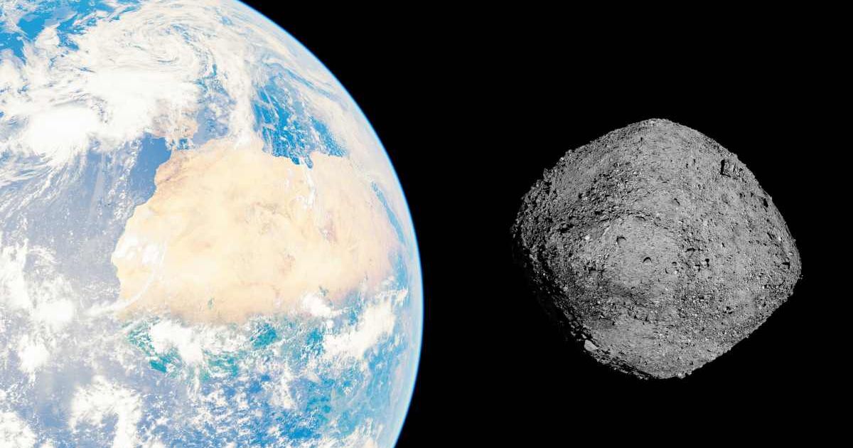 Asteroid Bennu approaching Earth through empty space. (Representative Cover Image Source: Getty Images | AntonioSolano)