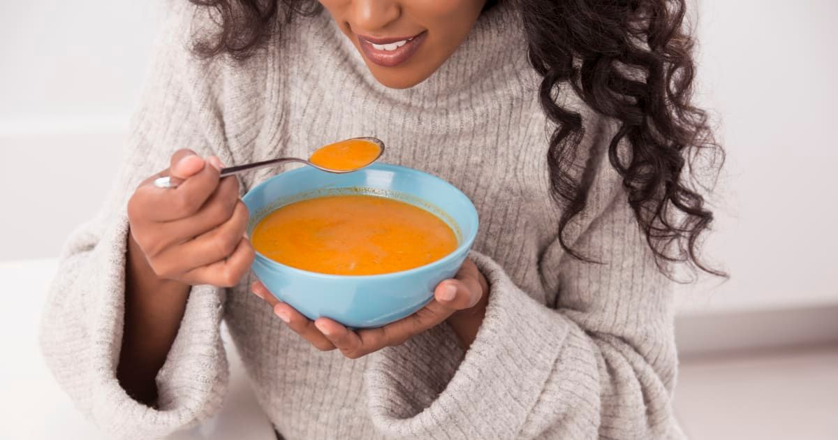 A woman is consuming soup. (Representative Cover Image Source: Getty Images | RuslanDashinsky)