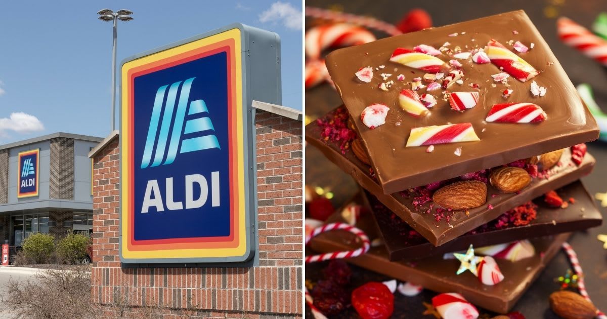 (L) An ALDI storefront; (R) Holiday barks decorated with nuts, dried berries, and candies. (Representative Cover Image Source: Getty Images | (L) jetcityimage; (R) Sarsmis)