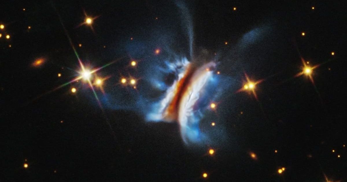 Dracula's Chivito, an extraordinary protoplanetary disk 1,000 light-years away from Earth (Cover Image Source: Instagram | @NASAHubble)