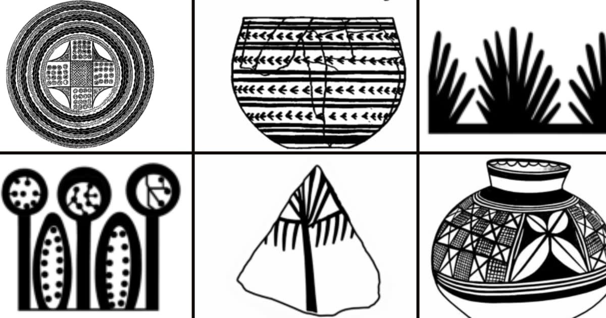 Artworks featured on the fragments archaeologists discovered in a pottery shard belonging to the Halafian culture dating to 8000 years old (Cover Image Source: Journal of World Prehistory)