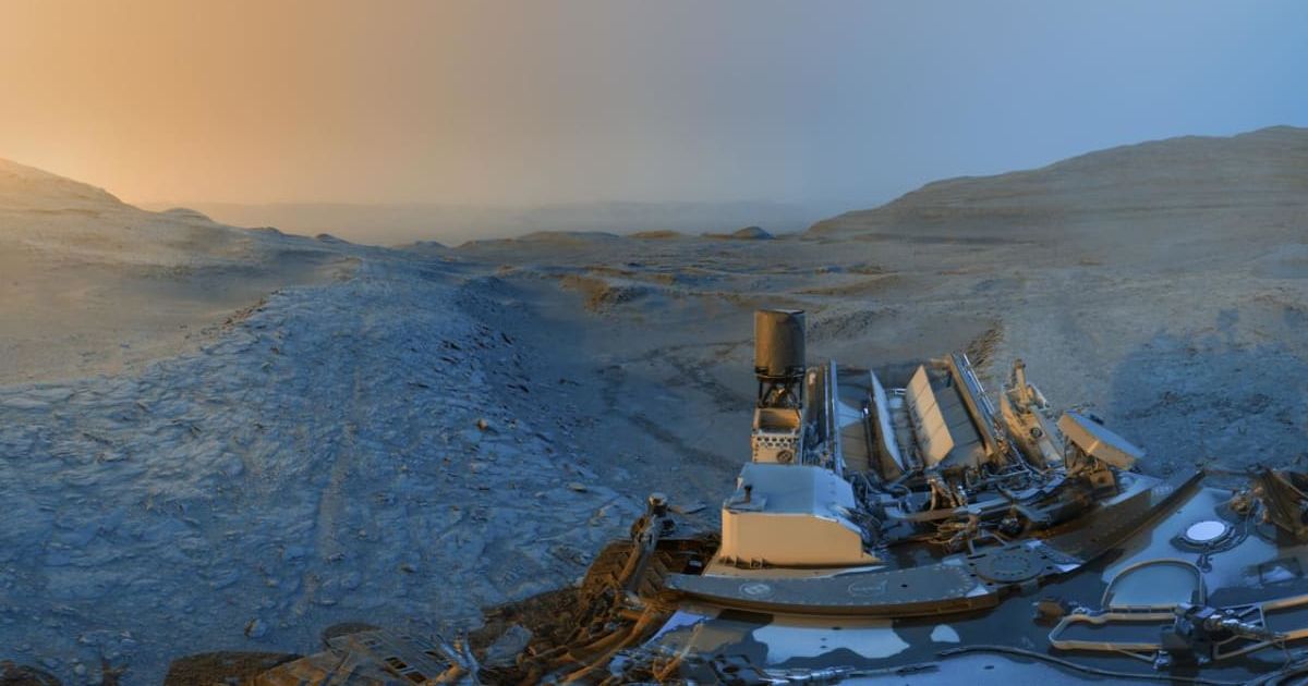 NASA's Curiosity rover captured this panoramic view from high on the slopes of Mount Sharp inside Gale Crater (Cover Image Source: NASA/JPL-Caltech)