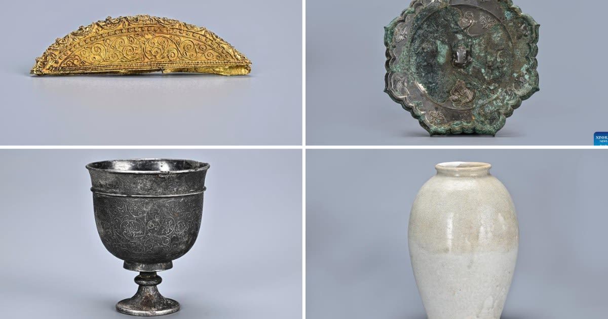 Ornate jewels, artifacts, and pottery belonging to the Tang Dynasty that archaeologists discovered in China (Cover Image Source: Xinhua News Agency)