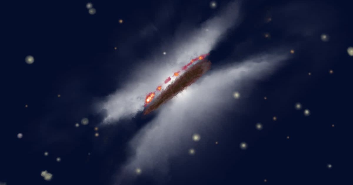 Enormous protoplantary disk, also called the cosmic hamburger rumbling with glowing gas, dust, and stars in a surreal photo captured by ALMA telscope in Chile (Cover Image Source: Instagram | @alma.observatory)