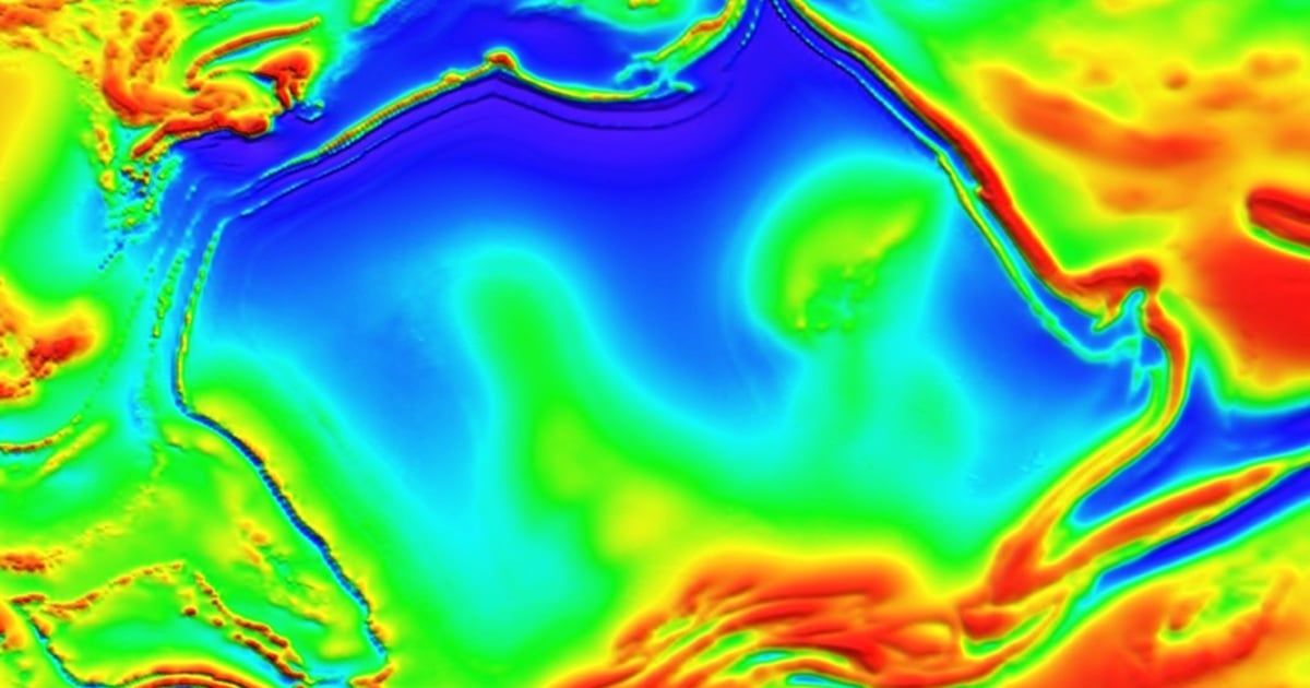 CSIRO researchers describe a magnetic anomaly in the Northern Territory which resembles the shape of the Australian coastline. (Cover Image Source: CSIRO)