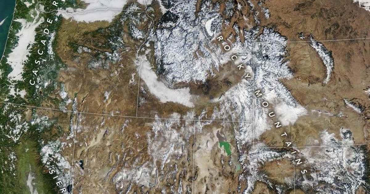 Satellite image, taken January 15, 2026, shows a stark lack of snowpack across the mountains of the western U.S. (Cover Image Source: NASA Earth Observatory)