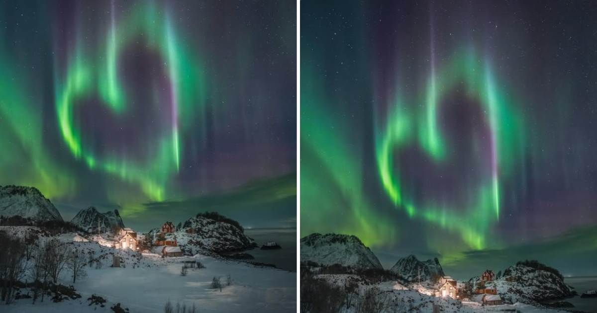 A photographer captured a heart-shaped aurora in Norway. (Cover Image Source: Instagram | @krisvang)